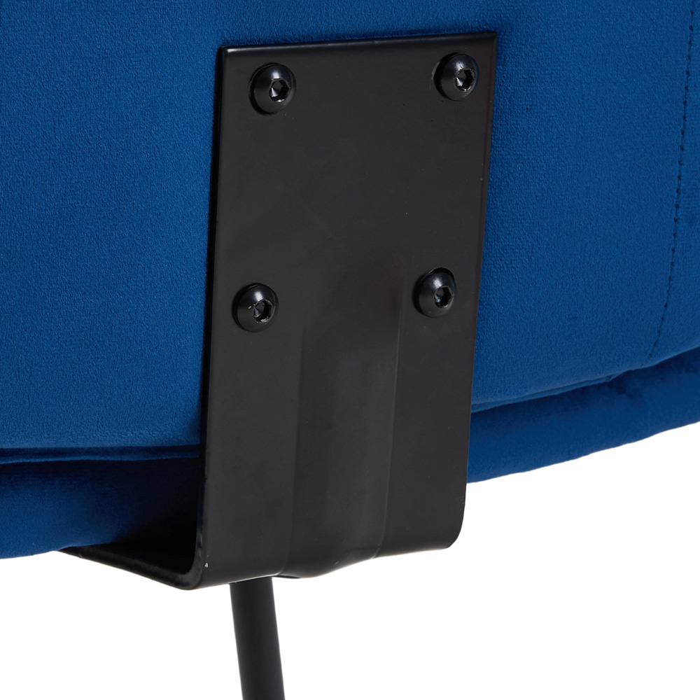 Living and Home Blue Soft Fabric Lounge Chair Image 5