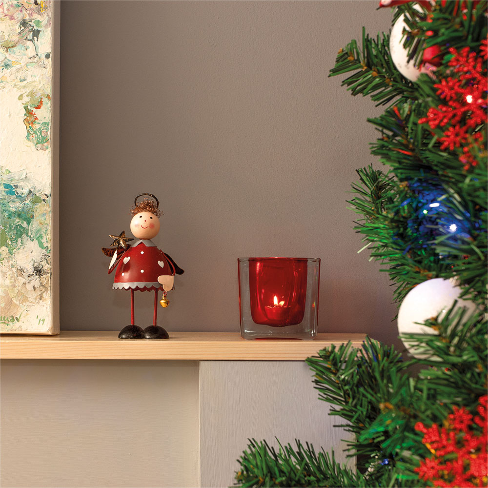 St Helens Red Metal Angel Ornament 14.5cm Image 4