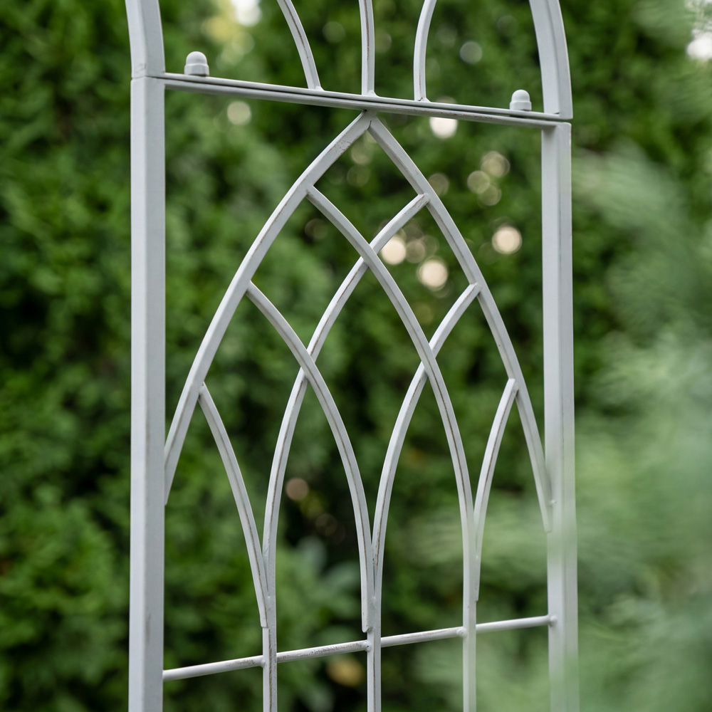 Charles Bentley 6.9 x 3.3ft Grey Decorative Rustic Metal Garden Arch Image 8