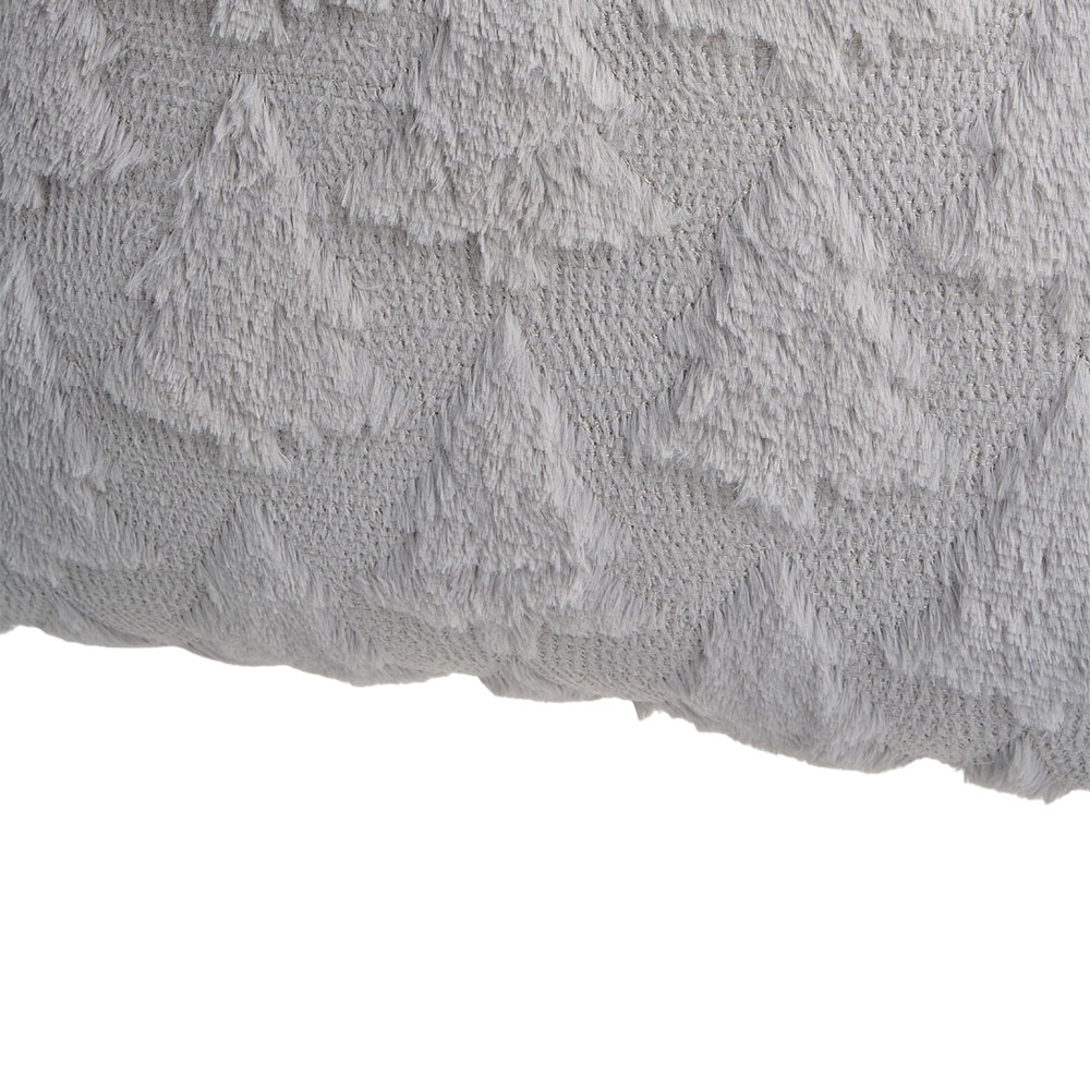 Living and Home Grey 3D Christmas Tree Soft Plush Cushion Cover 45 x 45cm Image 3