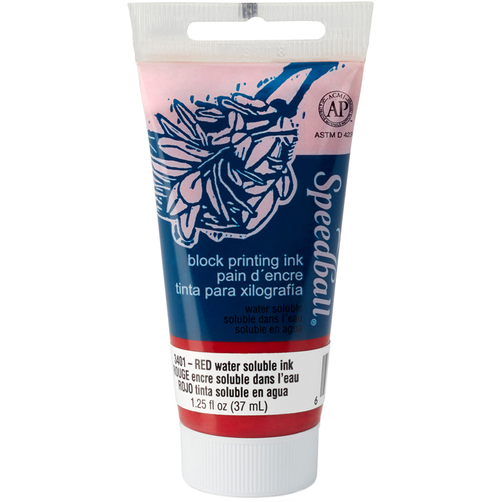 Speedball Red Water Soluble Block Ink 37ml Image