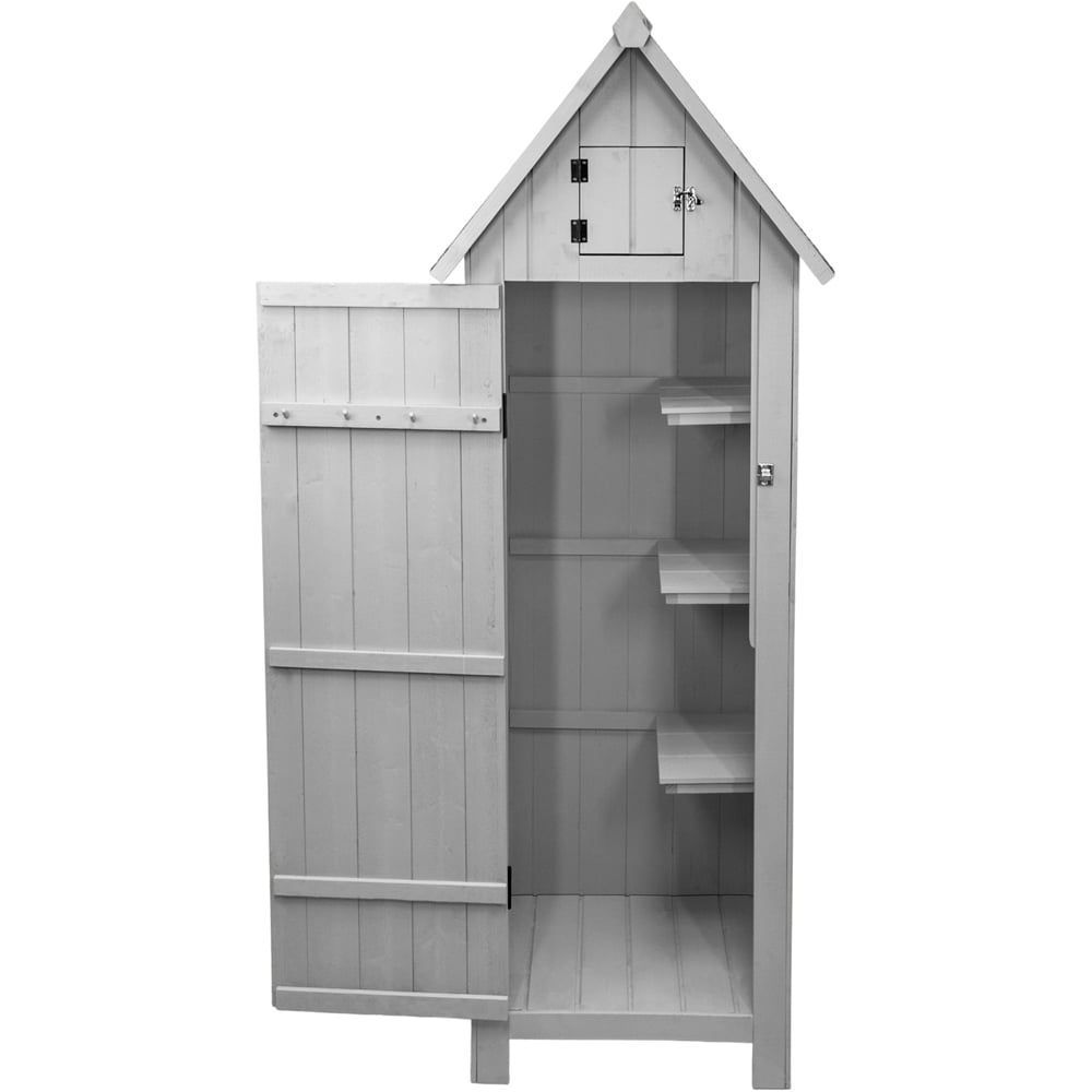 Monster Shop Grey Wooden Garden Shed Image 2