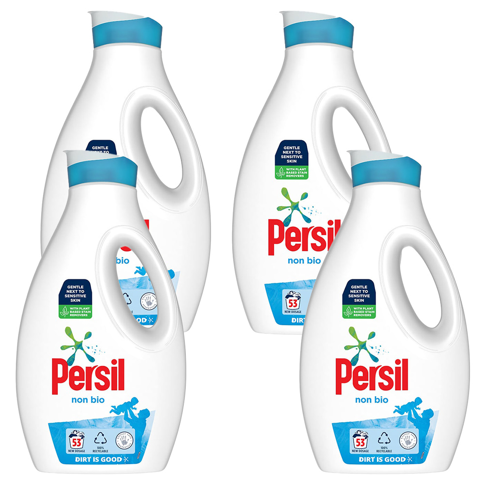 Persil Non Bio Liquid Detergent 53 Washes Case of 4 x 1.431L Image 1