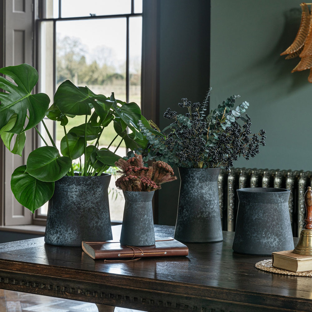 Ivyline Kew Blue Stoneware Hand-Thrown Basalt Vase 30cm Image 2