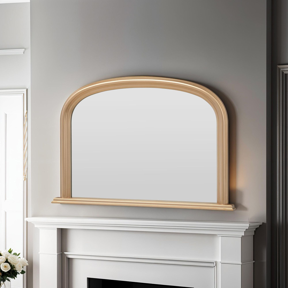 Yearn Gold Contemporary Arched Overmantle Mirror 77 x 112cm Image 2
