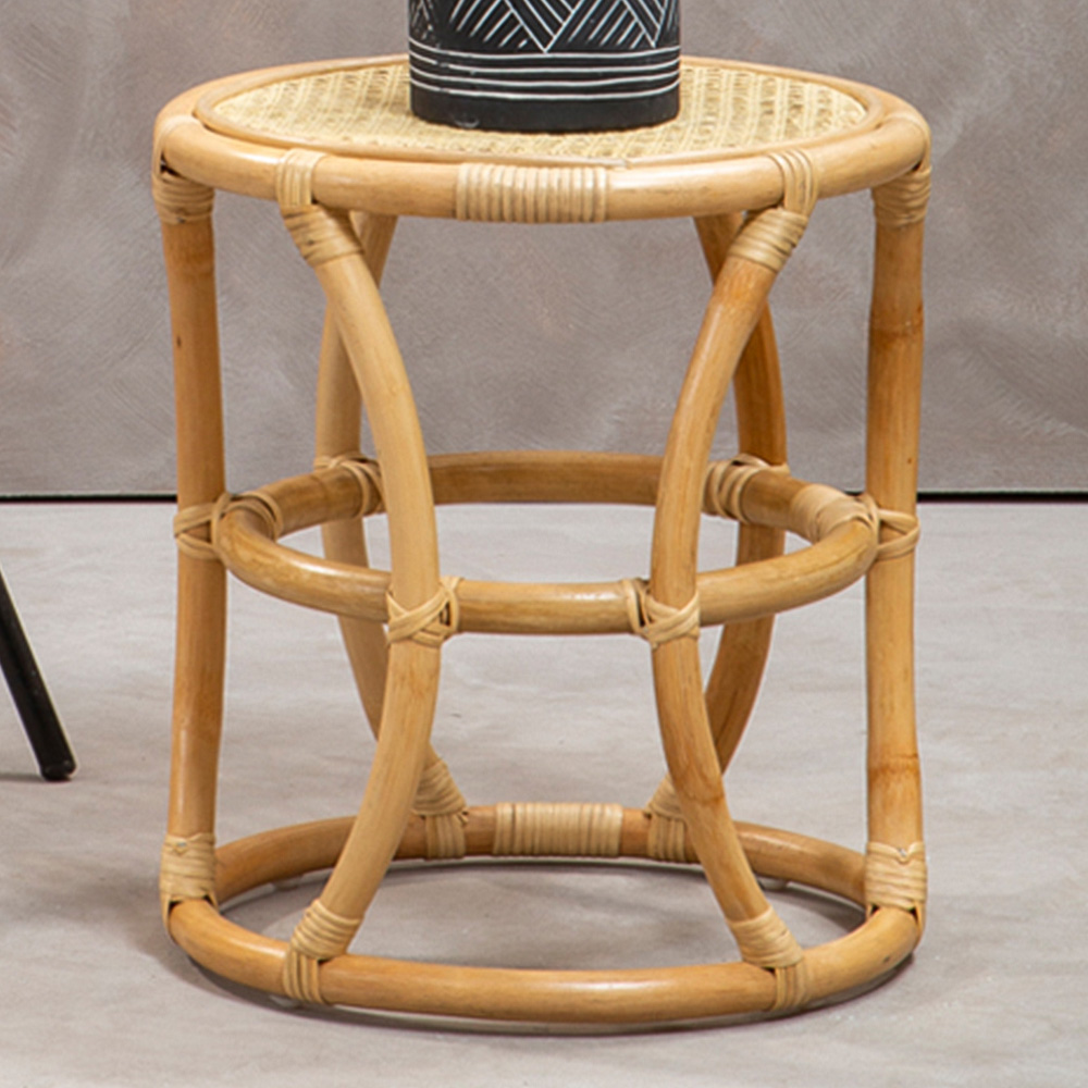 Premier Housewares Mataram Natural Rattan Small Side Table Image