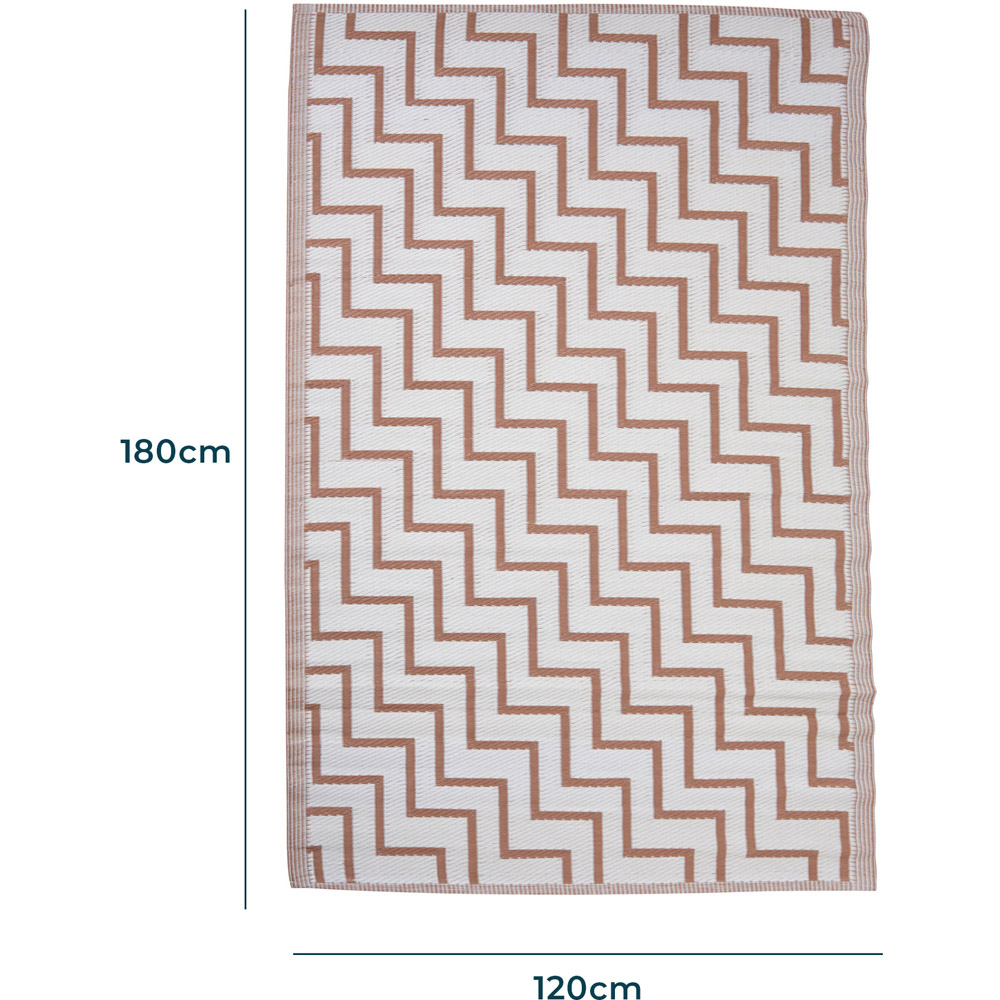 Jack Stonehouse Rust Red Zig-Zag Waterproof Anti-Slip Outdoor Rug 120 x 180cm Image 4