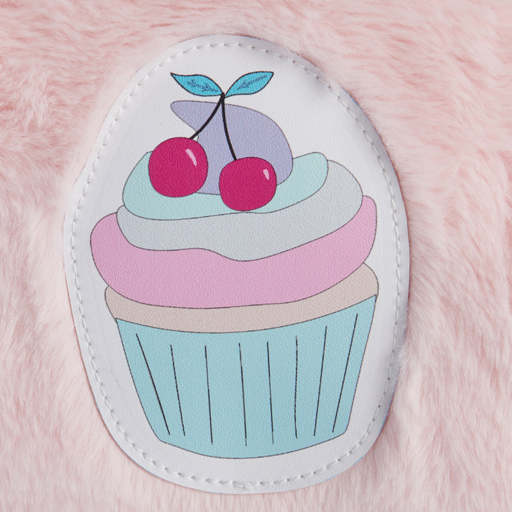 Wilko Pink Fluffy Cupcake Design Pencil Case Image 3