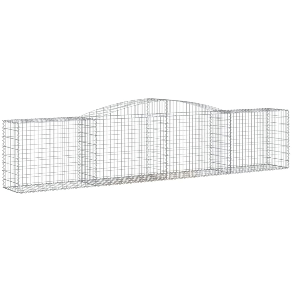 vidaXL Silver Galvanised Iron Arched Gabion Basket 400 x 50 x 80/100cm 6 Pack Image 1