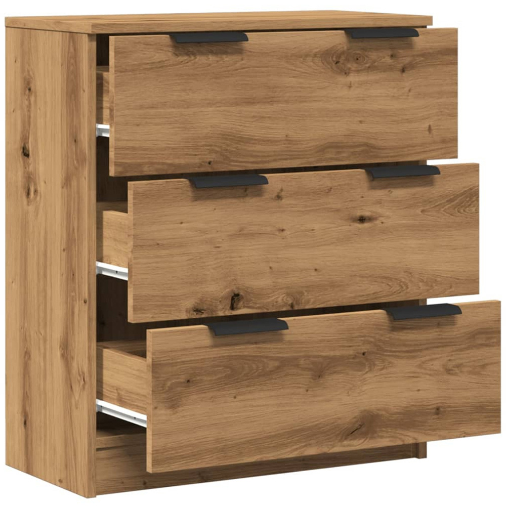 vidaXL 3 Drawer Artisan Oak Sideboard Image 7