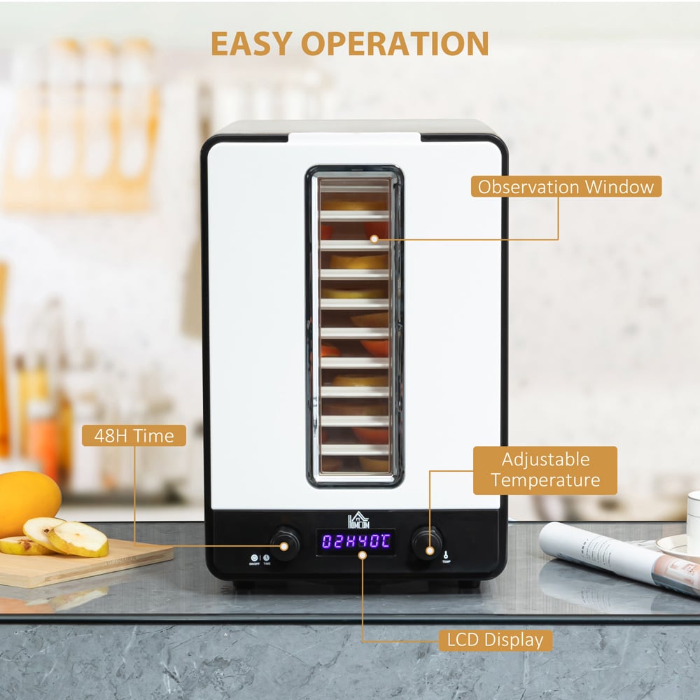 HOMCOM 800-143V70 11 Tier White Food Dehydrator 550W Image 7