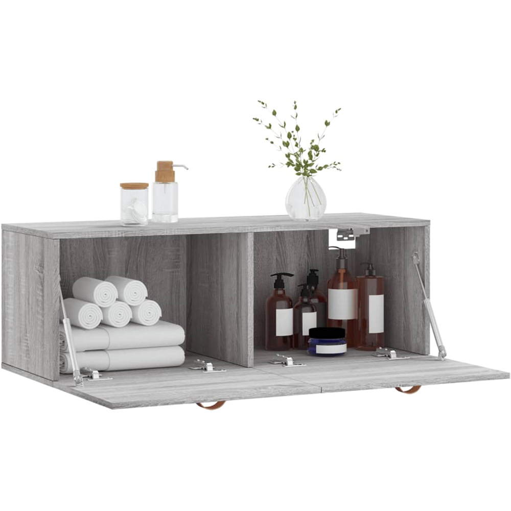 vidaXL 2 Door Grey Sonoma Oak Wall Cabinet Image 4