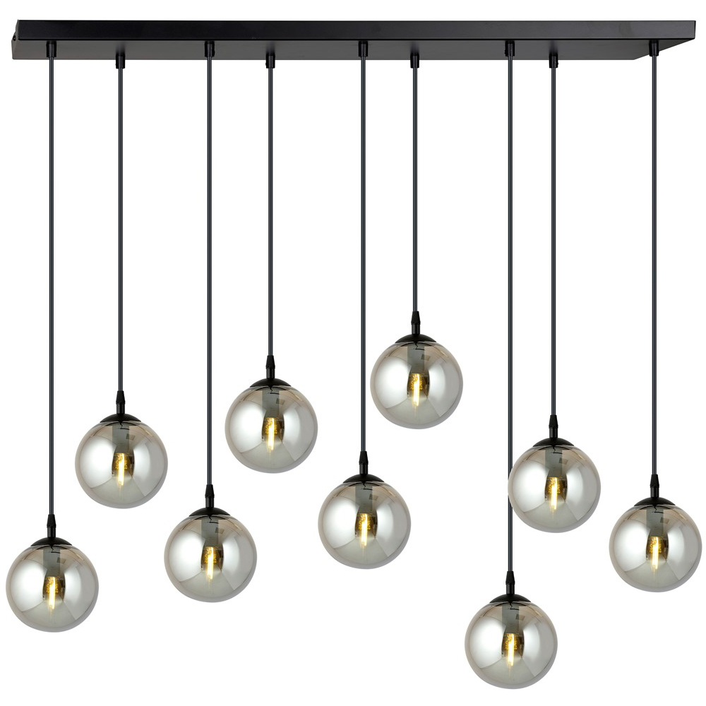 Emibig Cosmo 9 Light Graphite Shade Black E14 Ceiling Pendant Light Image 3
