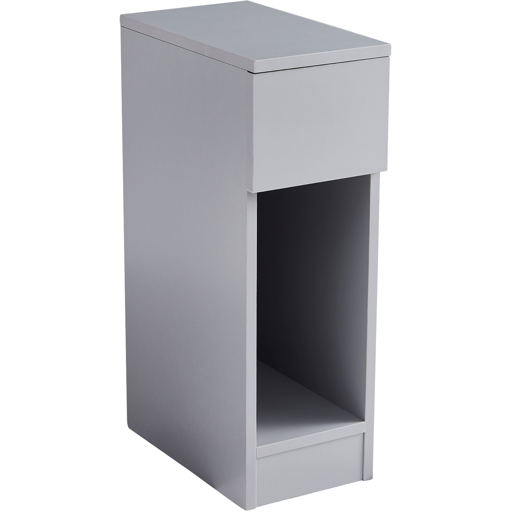 Brooklyn Ava Single Drawer Single Shelf Grey Solid Wooden Bedside Table Image 2