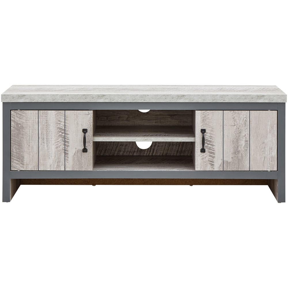 GFW Boston 2 Door 2 Shelf Grey TV Unit Image 2