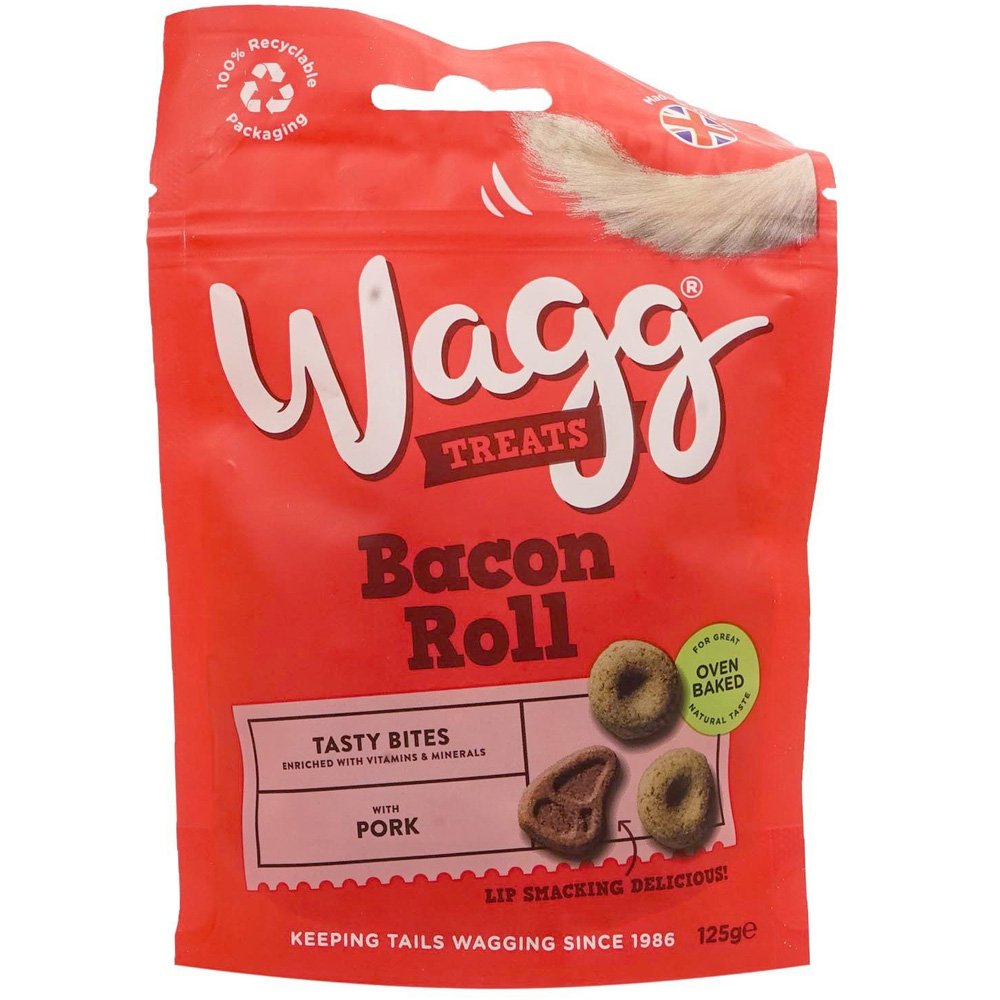 Wagg Bacon Roll Dog Treat 125g Image 1