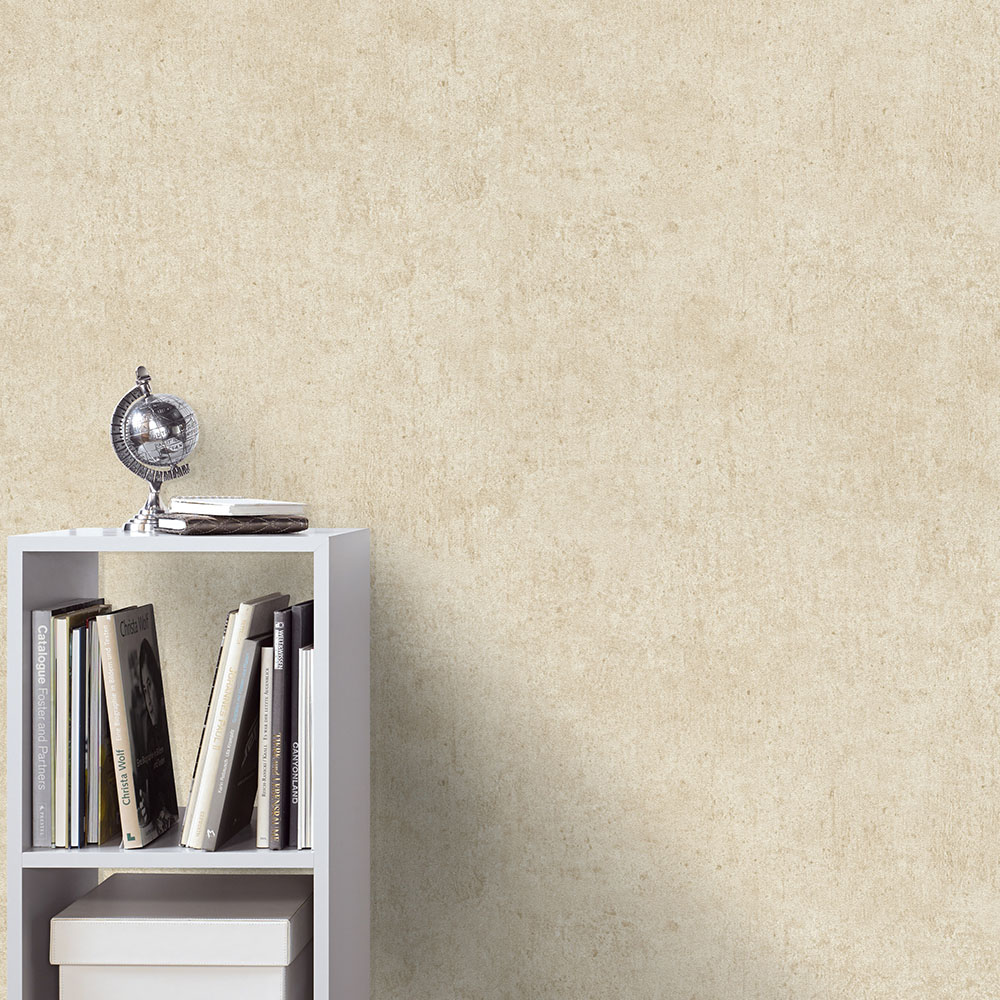Erismann Savannah Textured Plain Non Woven Beige Wallpaper Image 4