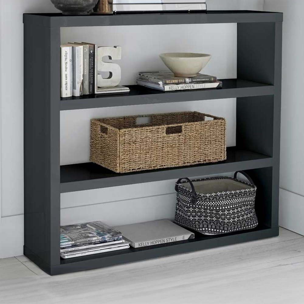 Puro 4 Shelf Charcoal Bookcase Image 3