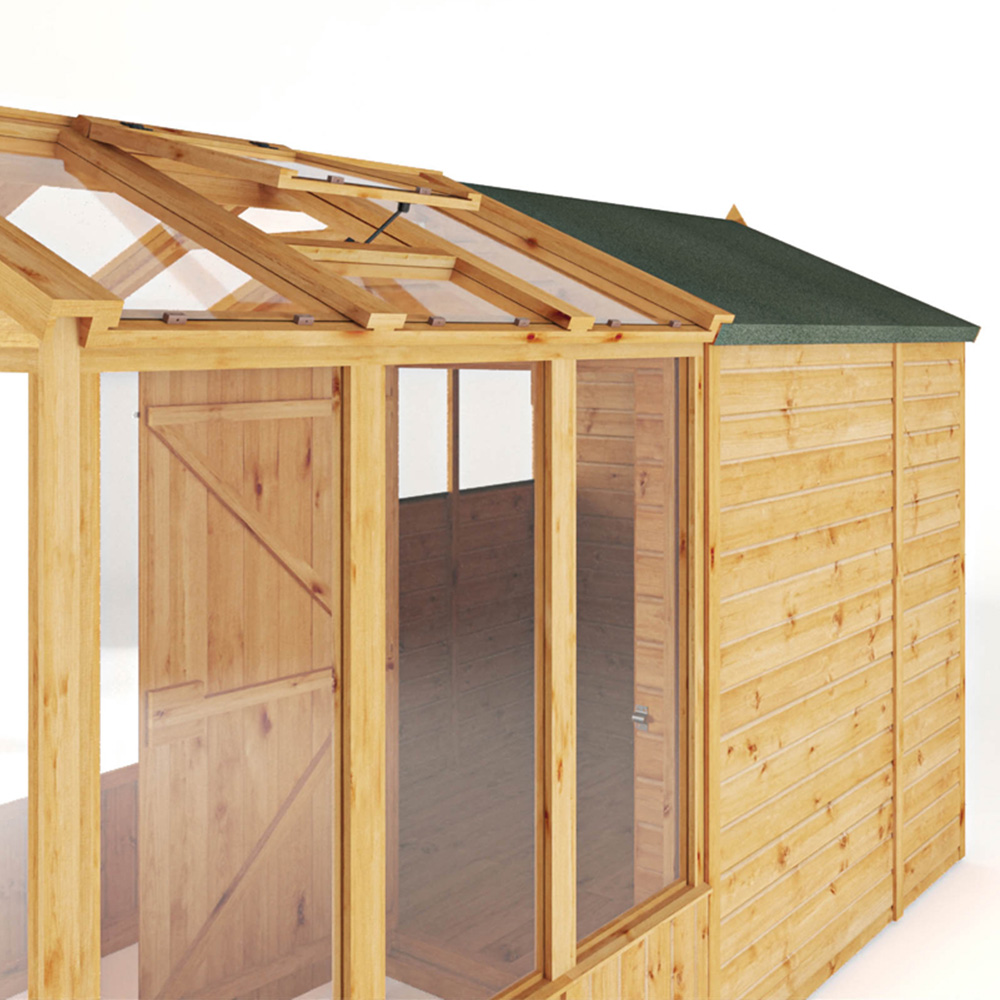Mercia Woodsman Styrene 12 x 6ft Greenhouse and Shed Image 5