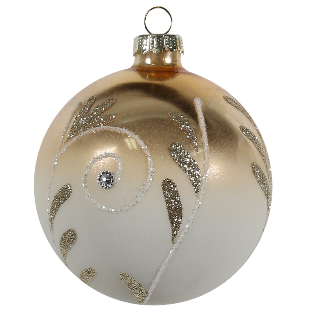 Decadent Bronze Gold Ombre Glittered Bauble Single Ornament Image 2