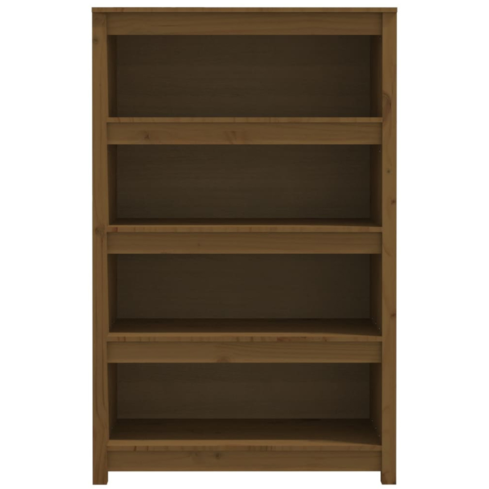 vidaXL 4 Shelf Honey Brown Solid Pine Wood Bookcase Image 3