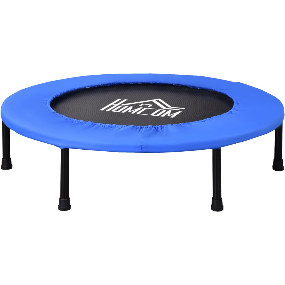 HOMCOM 3ft Blue Mini Fitness Trampoline Image 1