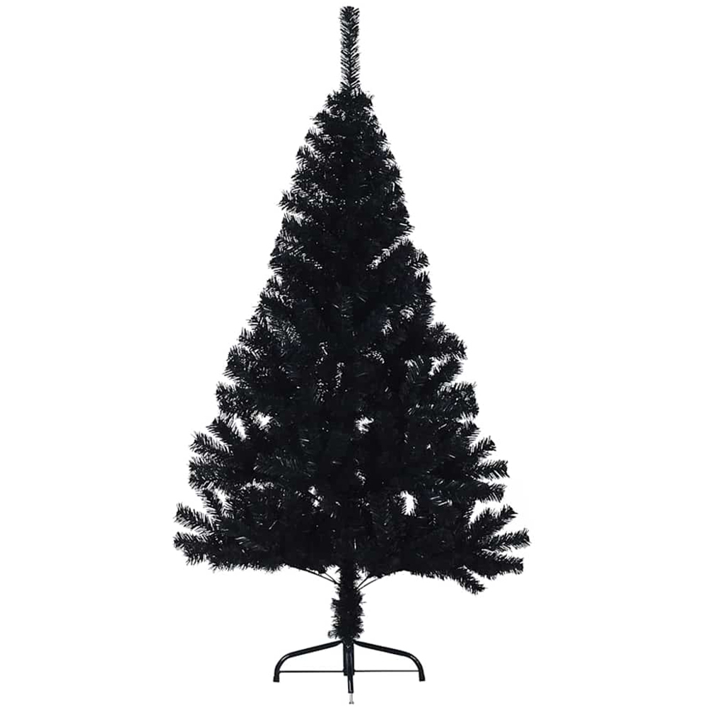 vidaXL Pre-Lit Rose Gold Baubles Black Artificial Christmas Tree 5ft Image 5