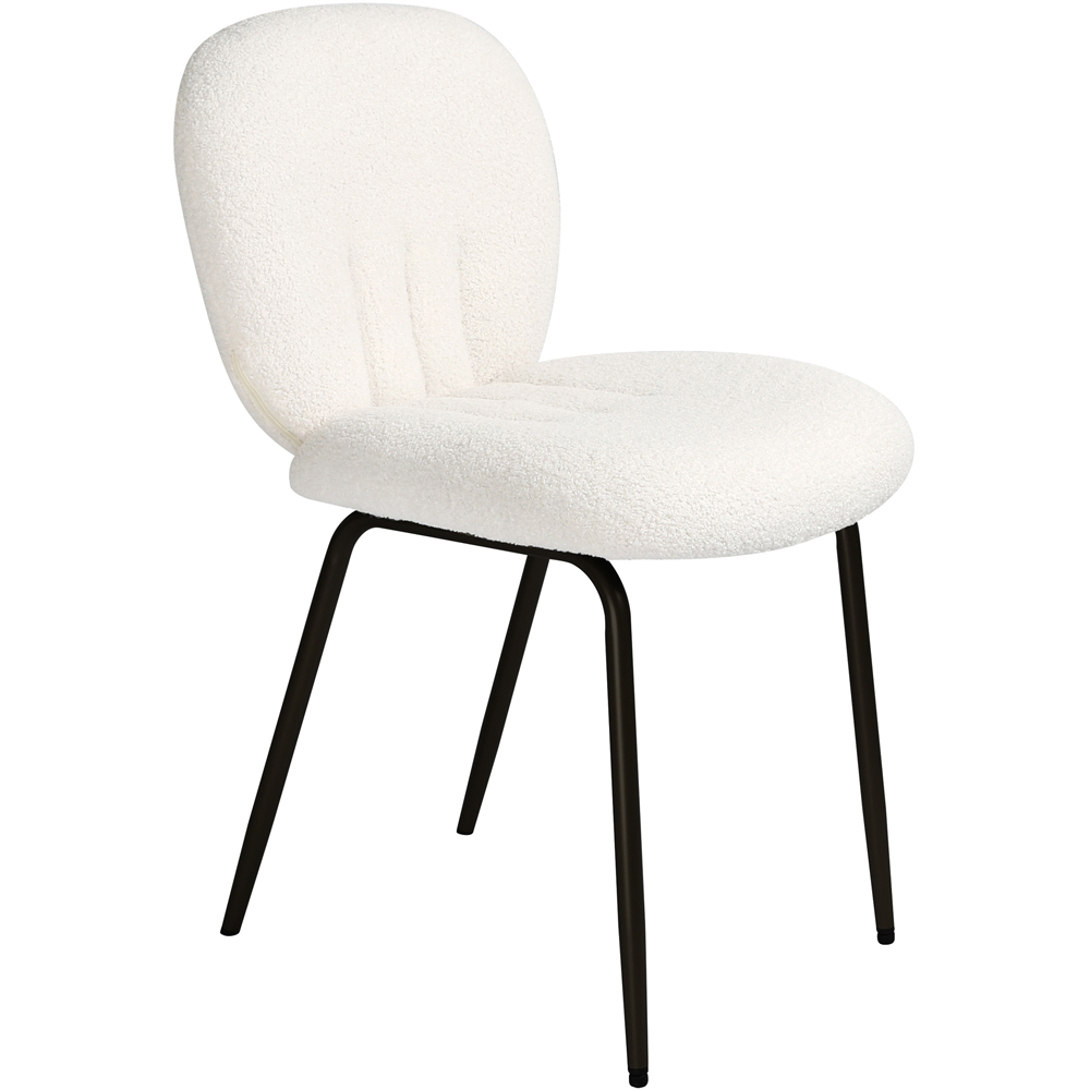 Muffin Set of 2 Cream Boucle Dining Chair Image 4