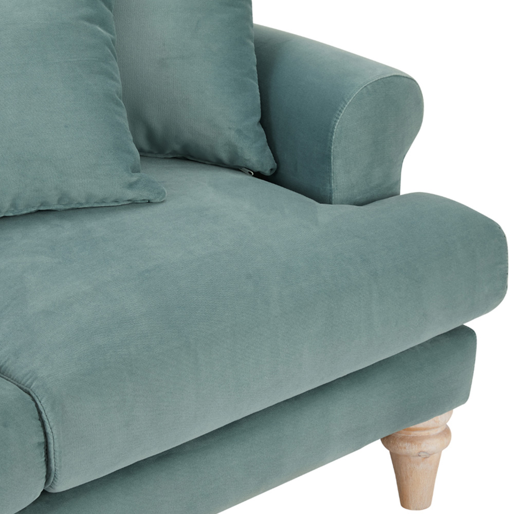 Home Detail Churchill 2 Seater Teal Velvet Sofa Image 7