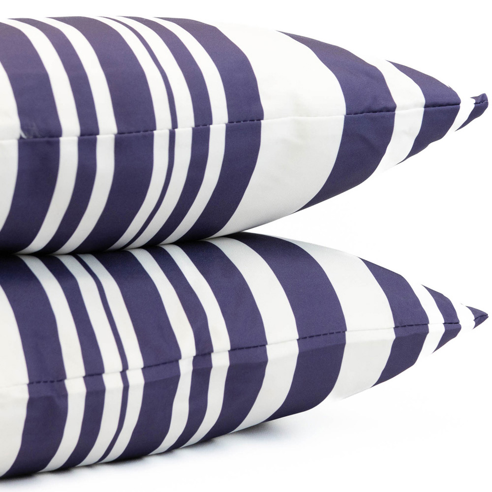 Streetwize White and Blue Stripe Outdoor Scatter Cushion 4 Pack Image 4