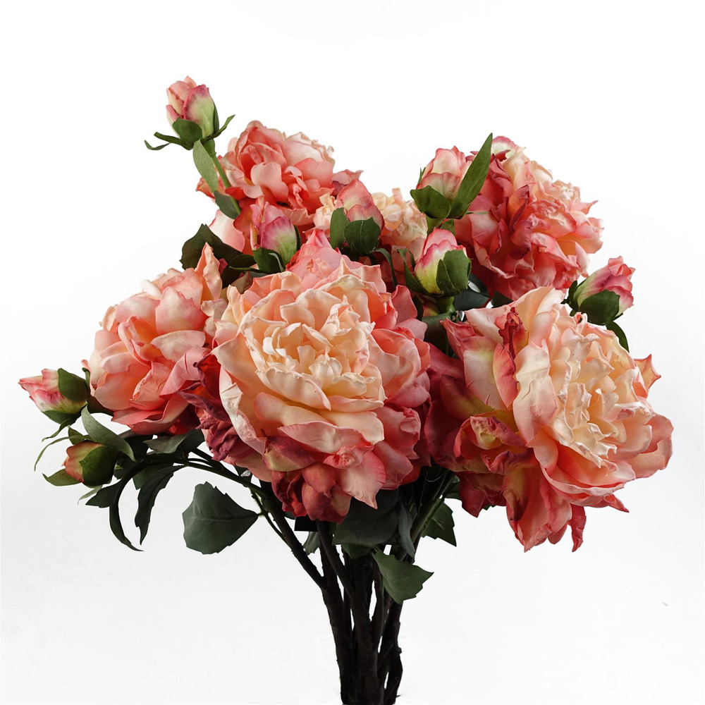 Leaf Pink Peony Single Stem Artificial Flower 2ft 6 Pack Image 4