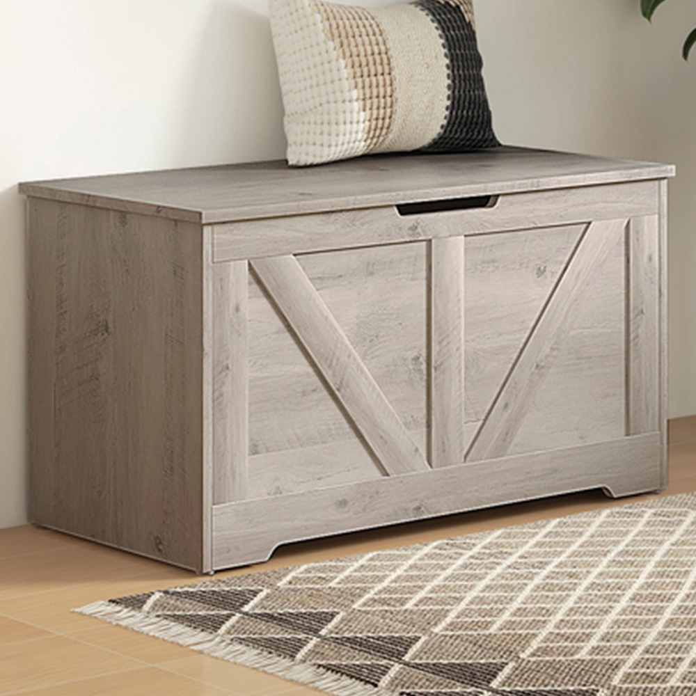 HOMCOM Grey Storage Trunk 80cm Image 1