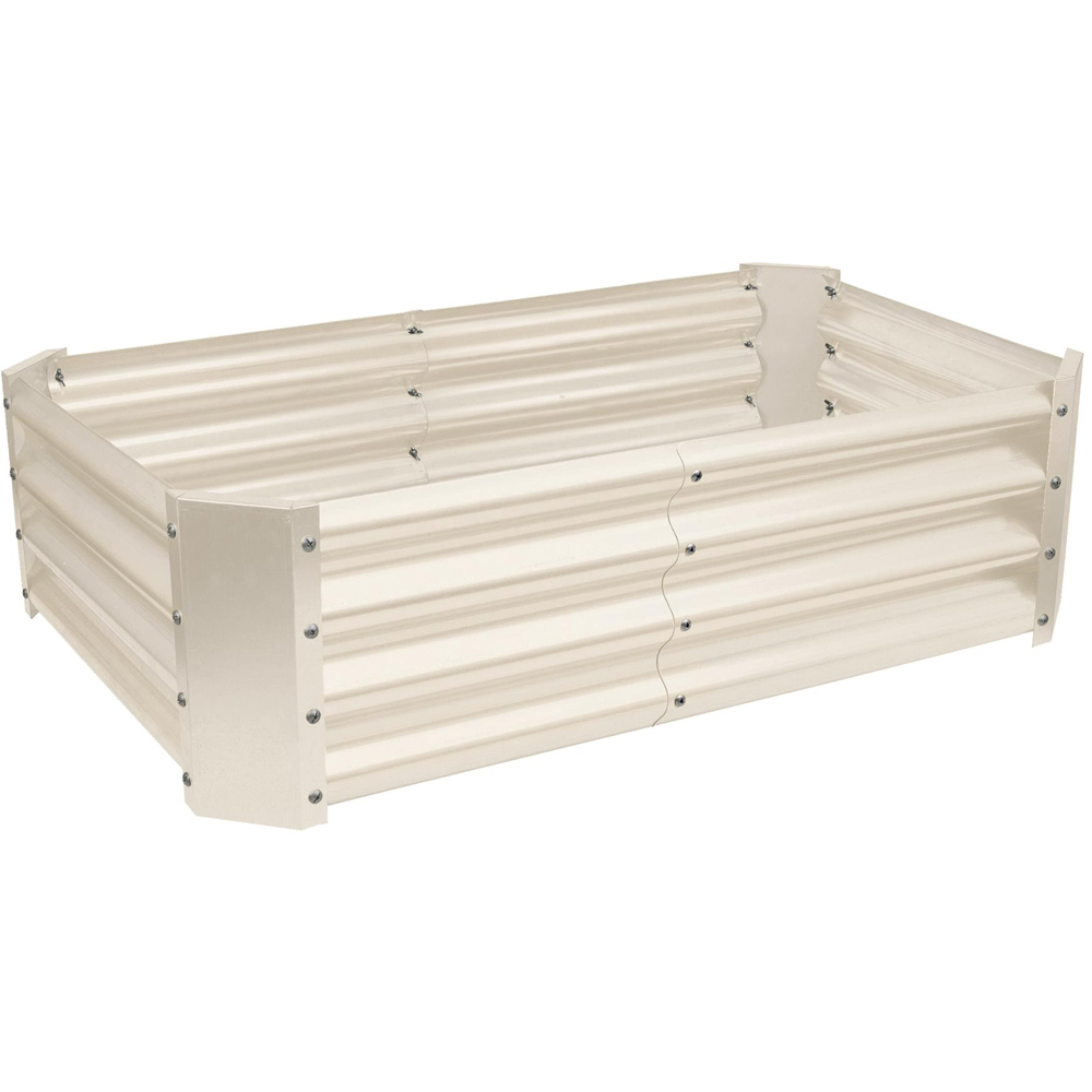 Harbour Housewares Ivory Rectangle Galvanised Steel Raised Garden Bed 120 x 60cm Image 1