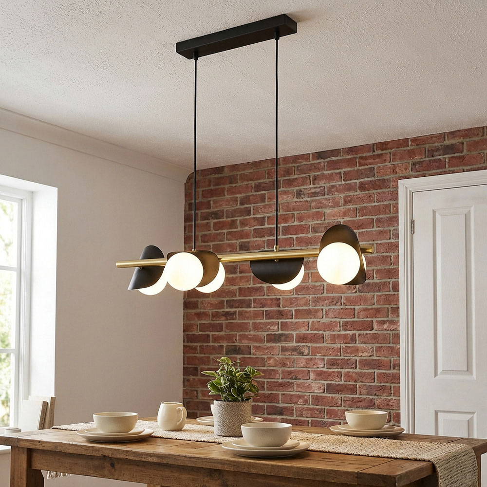 Callisto 4 Light Ceiling Fitting Light - Black and Gold Image 5