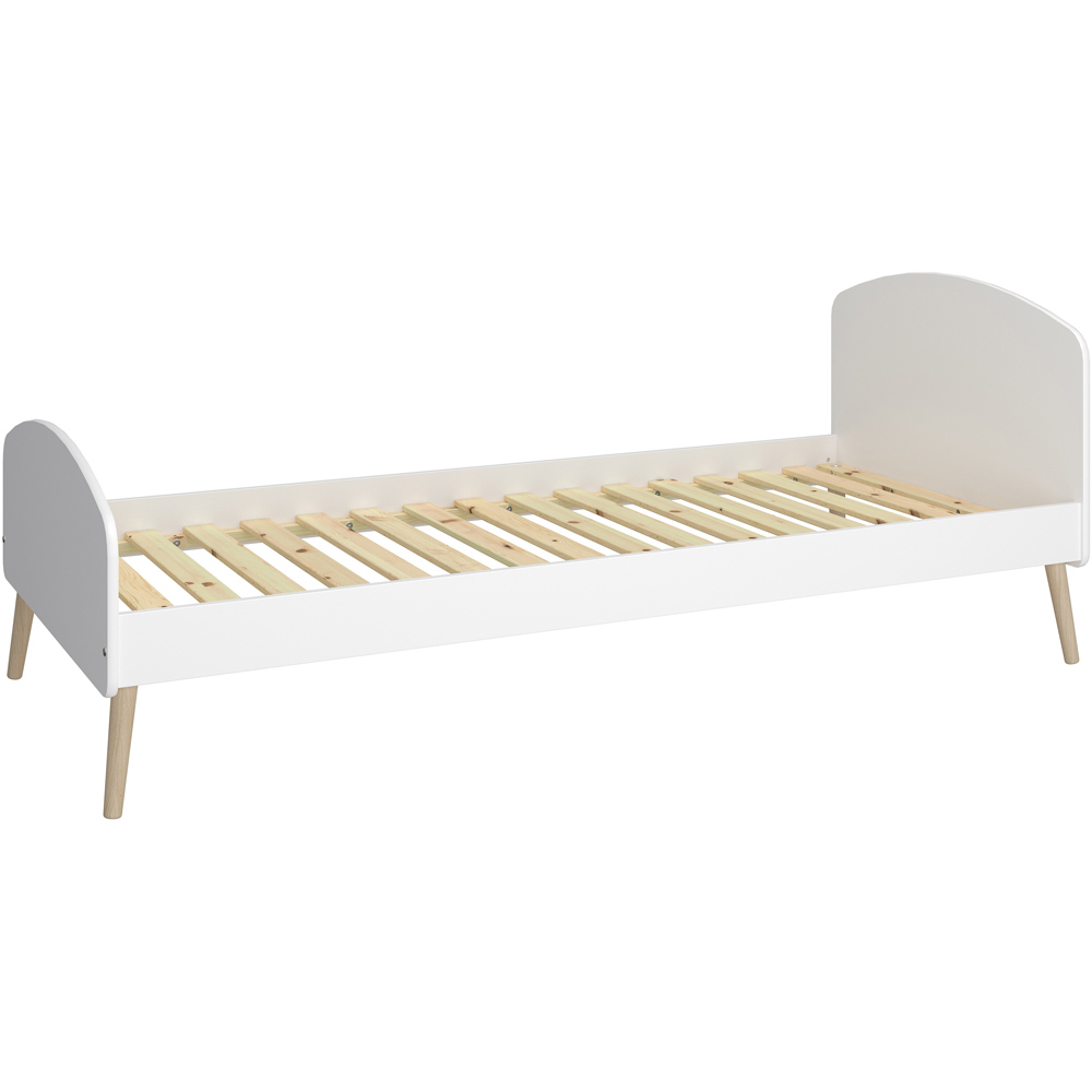 Florence Gaia Single Pure White Bed Frame Image 2