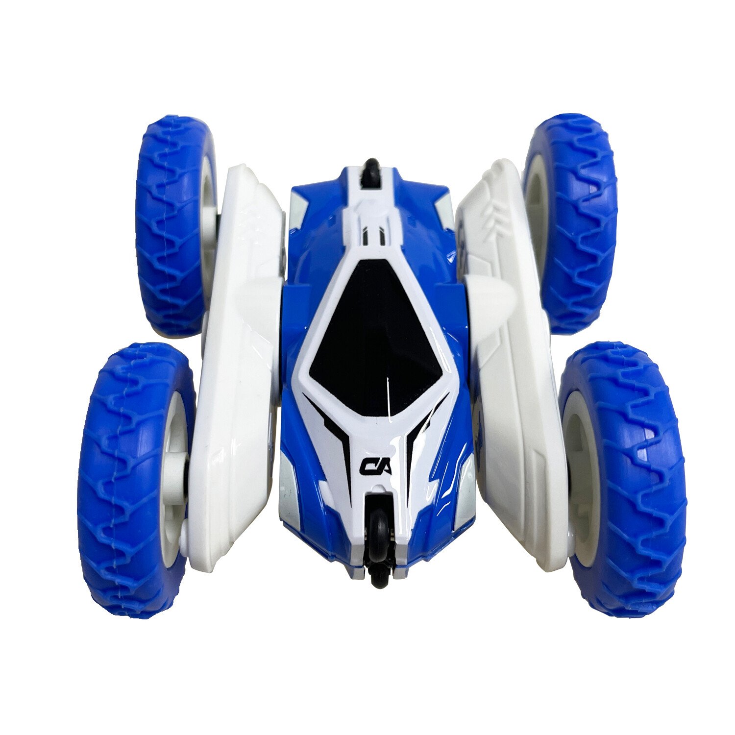 Mini Remote Conntrolled Stunt Car - Blue and White Image 7