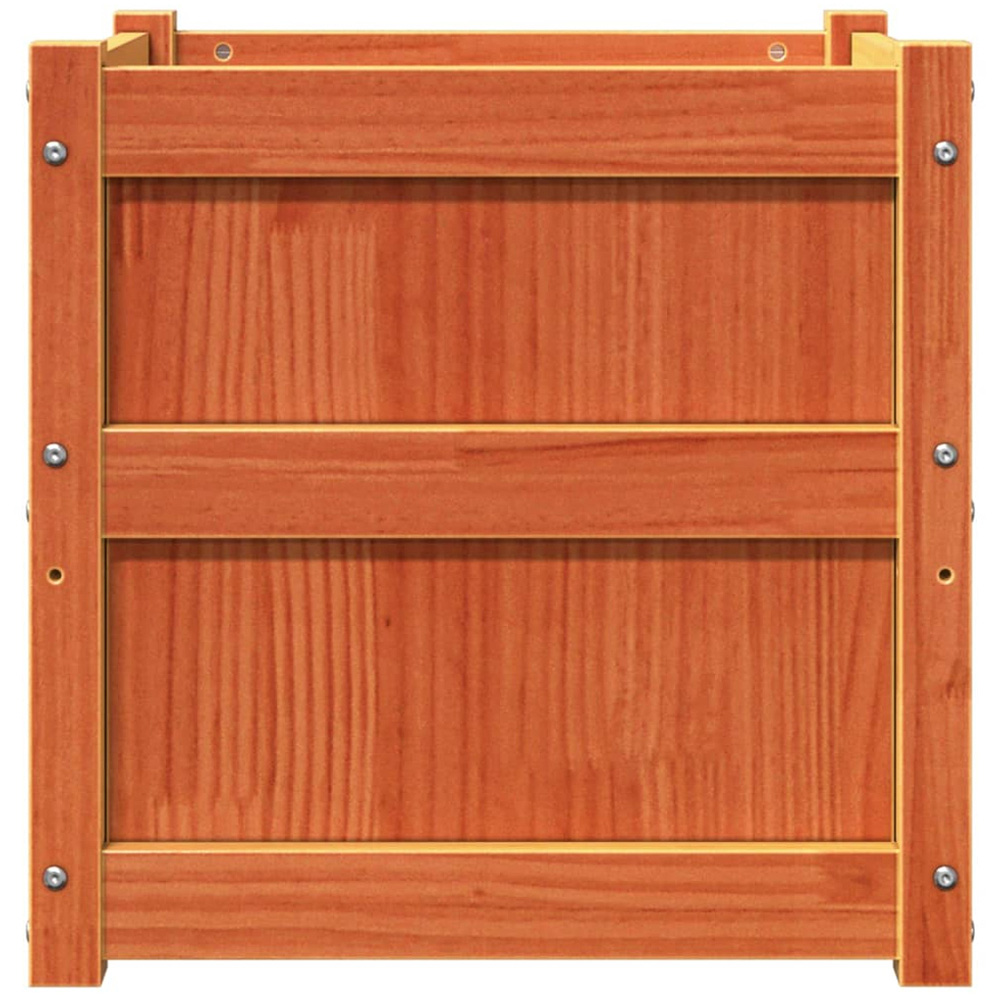 vidaXL Wax Brown Solid Pine Wood Garden Planter 50 x 50 x 50cm Image 4