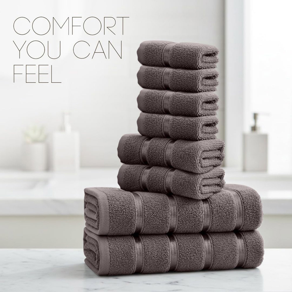 Smart Living Boston 8 Piece Grey Towel Bale Set Image 6