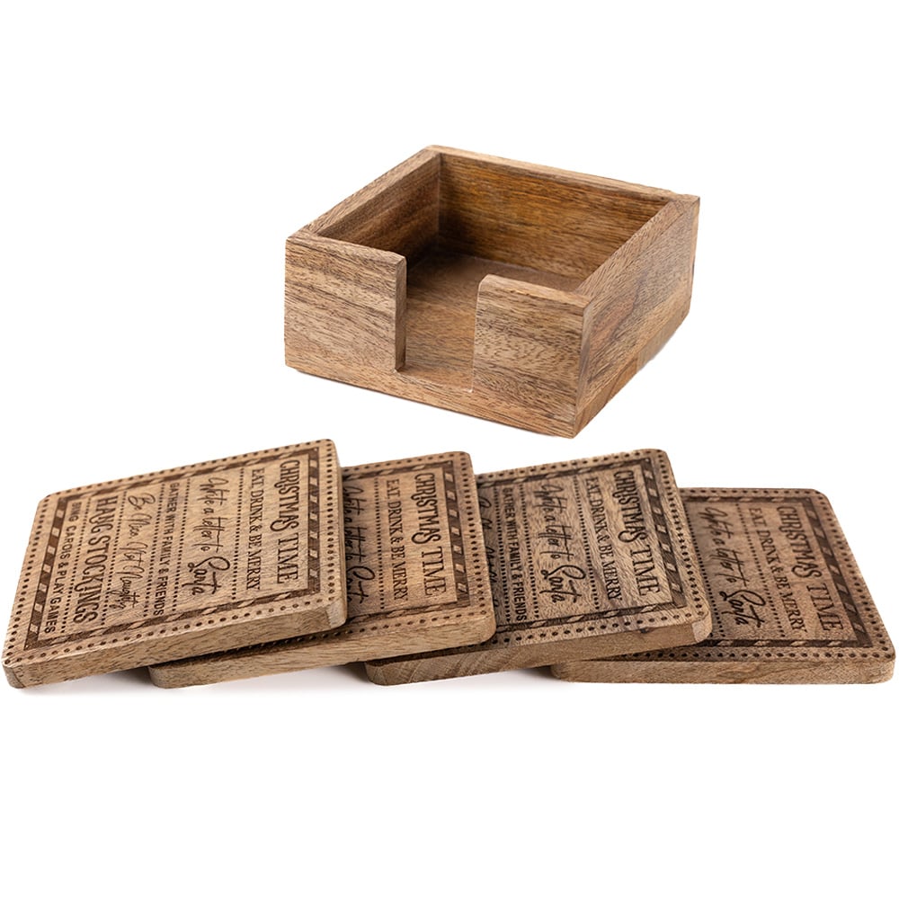 Marco Paul 4 Pack Christmas Sing Carols Coasters Image 1