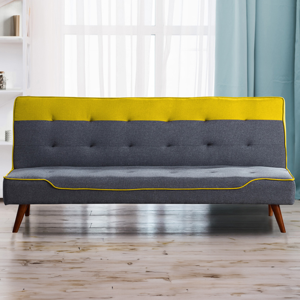 Brooklyn Double Sleeper Yellow Fabric Sofa Bed Image 1