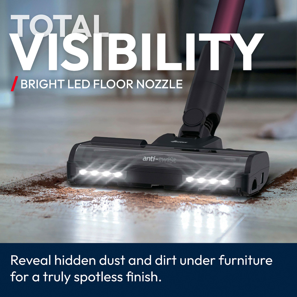 Living and Home AJ0934 Red Cordless Handheld LED Vacuum Cleaner with 0.7L Bin 200W Image 4