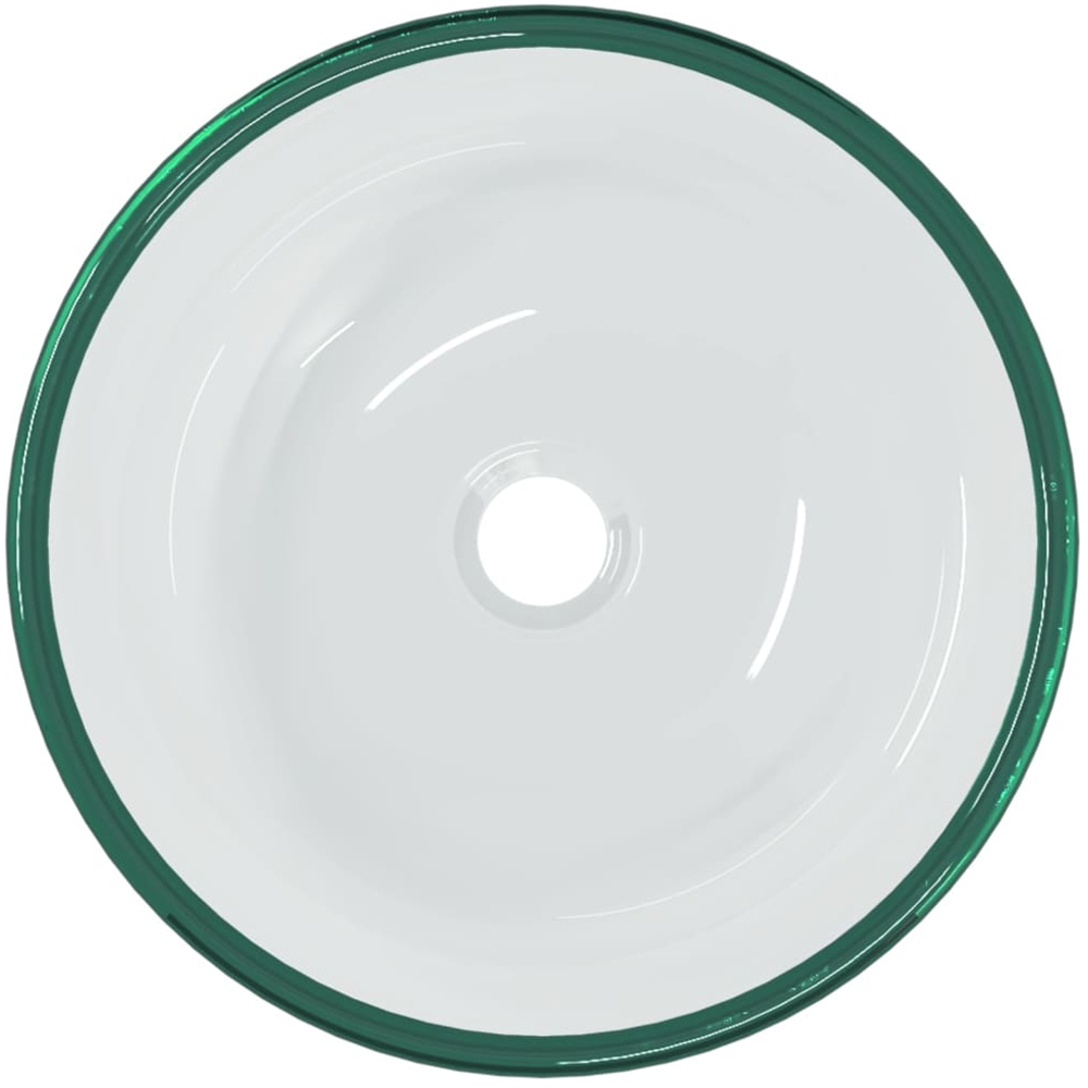 vidaXL Transparent Tempered Glass Round Wash Basin 120 x 350mm Image 2