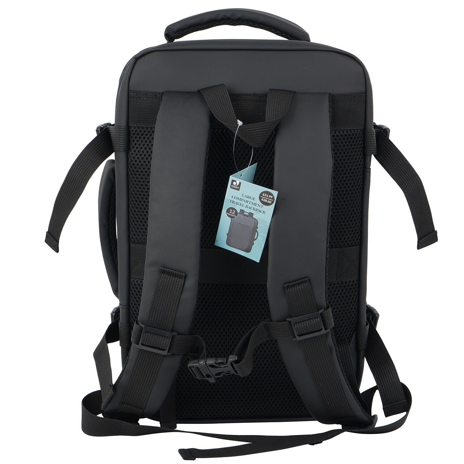 Large Compartment Travel Backpack - Black Image 5