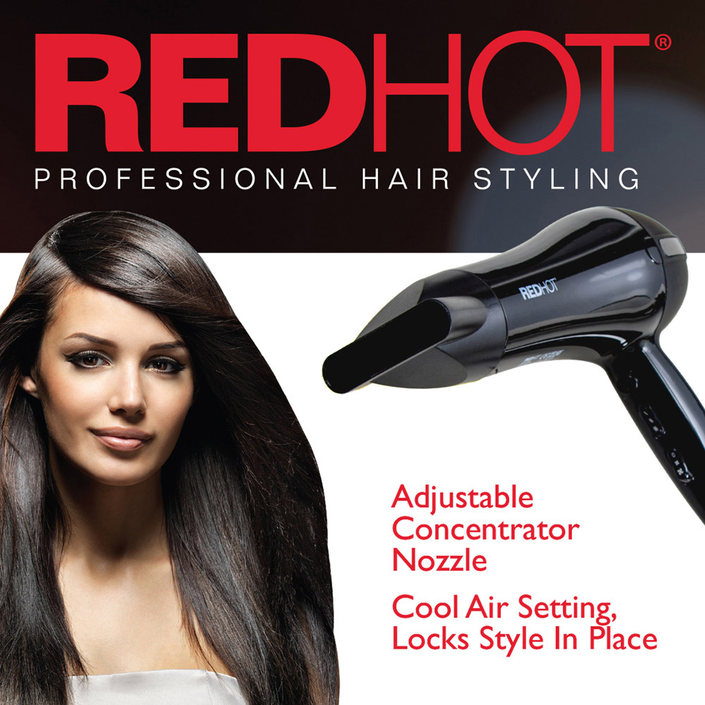Red Hot Black Professional Hair Dryer Image 5