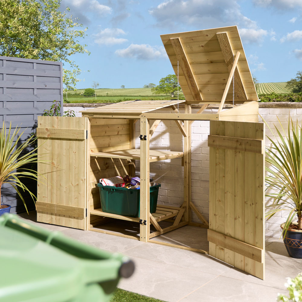 Rowlinson Premier Single Shiplap Bin Store with Box Store Image 8