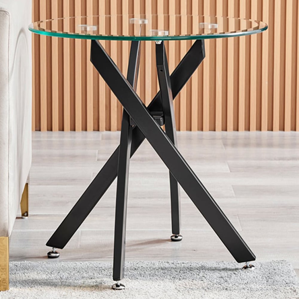 Furniturebox Arona Black Round Side Table Image 1