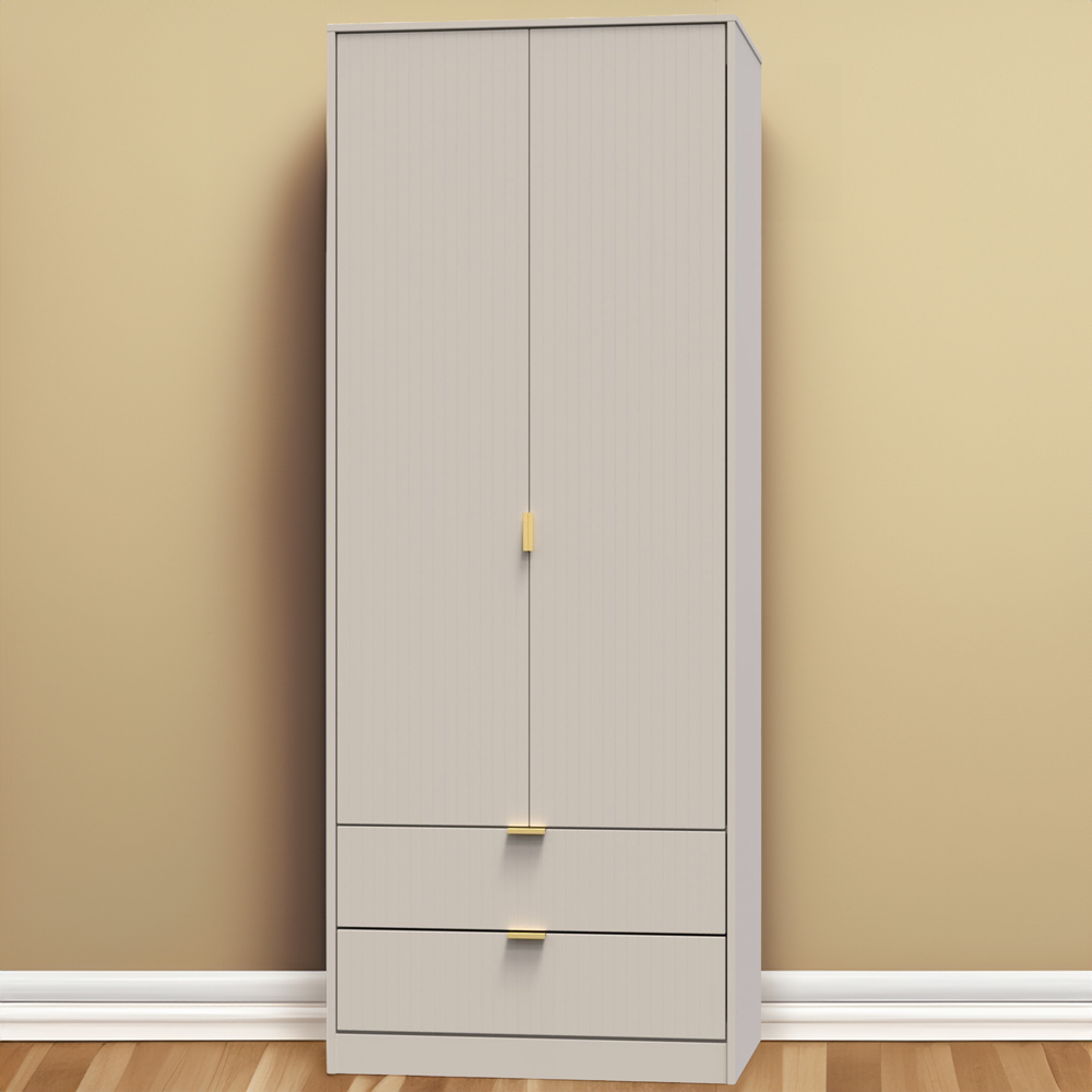 Crowndale Linear 2 Door 2 Drawer Kashmir Matt Wardrobe Ready Assembled Image 1