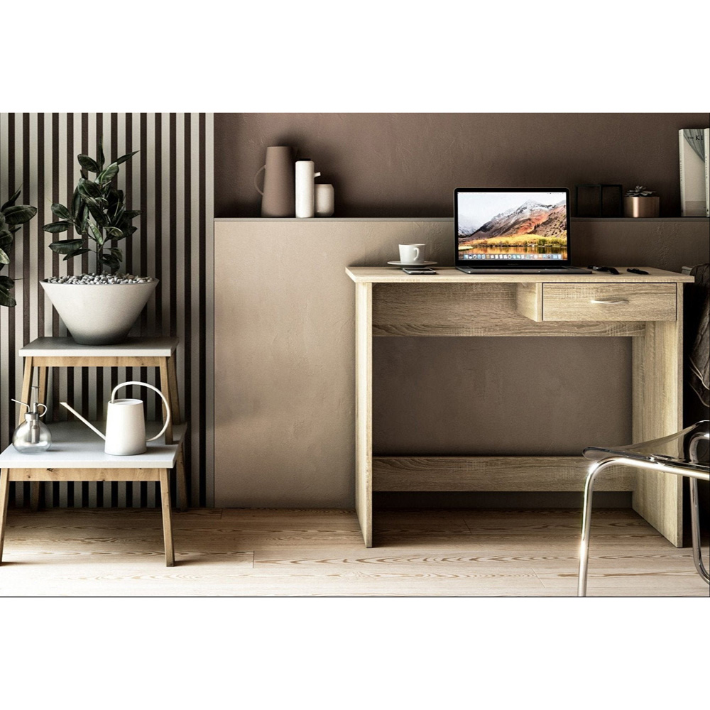 Kudl Nano Single Drawer Computer Desk Sonoma Oak Image 5