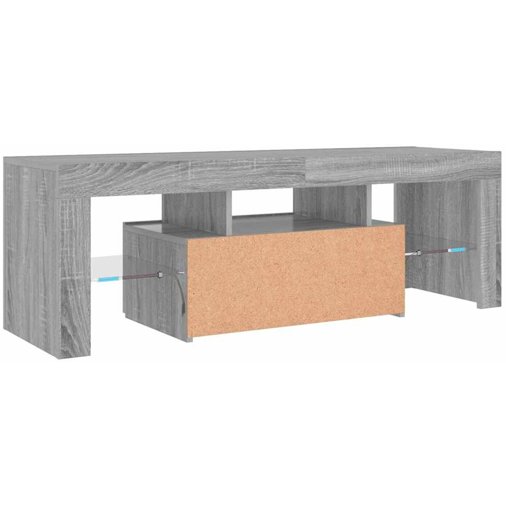 vidaXL Single Drawer 5 Shelf Grey Sonoma TV Cabinet with RGB LED Lights Image 6