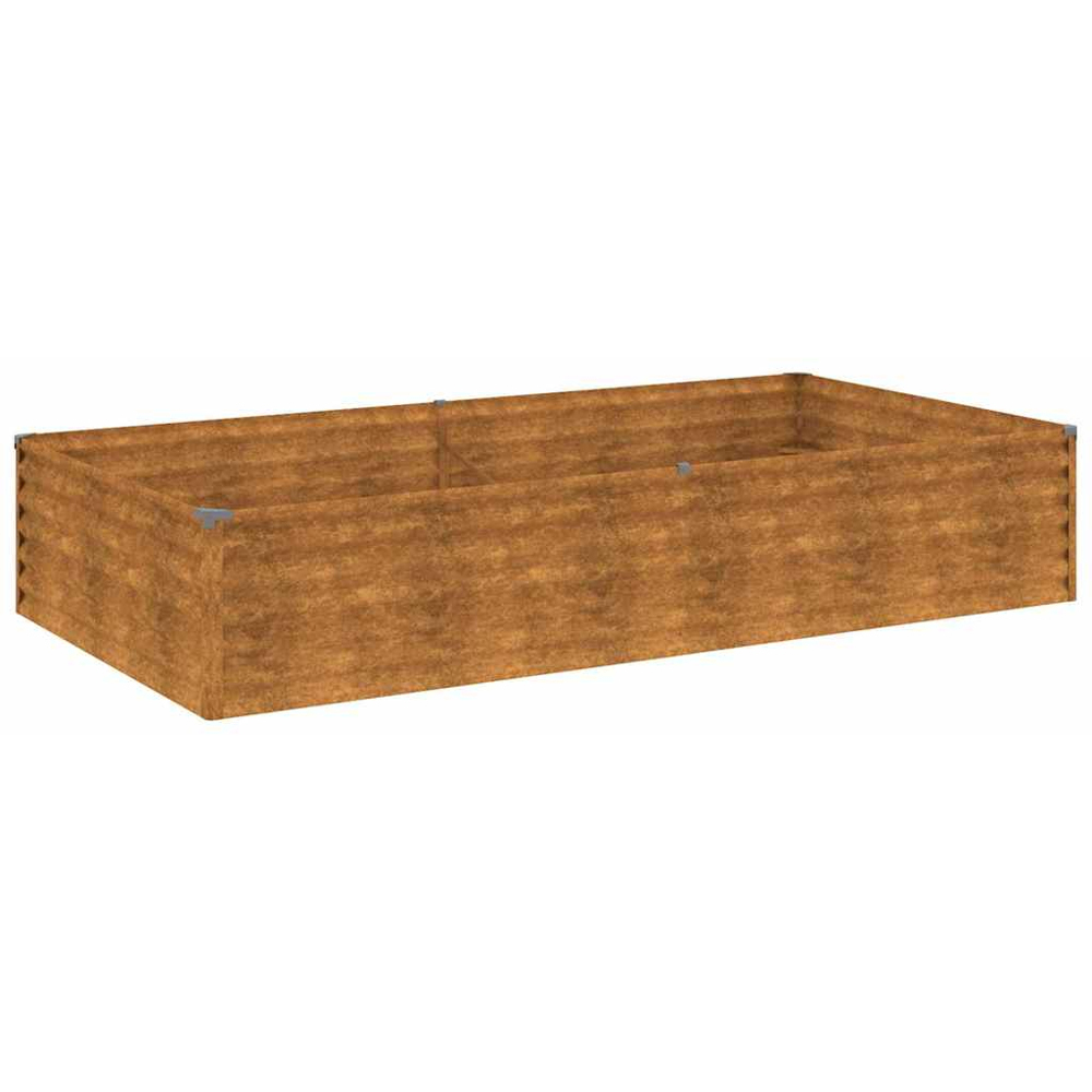 vidaXL Brown Corten Steel Raised Garden Bed 36 x 195 x 100cm Image 1